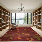 Multi-color and Patterns Autumn Leaves Multi-Color Area Rug