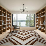 Brown Tan Chevron Geometric Area Rug