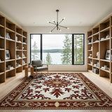 Traditional Persian Ornate Maroon Medallion Persian Area Rug