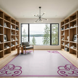 Elegant Pink Swirl Border Area Rug