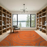 Orange Swirl Galaxy Abstract Area Rug