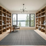 Geometric Modern Modern Grey Grid Woven Area Rug