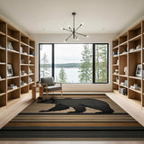 Walking Bear Striped Woven Area Rug