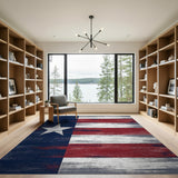 Distressed American Flag Area Rug