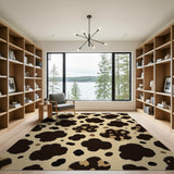 Brown Cowhide Print Area Rug