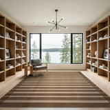 Brown and Tan Geometric Modern Brown Tan Striped Woven Area Rug