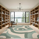 Abstract Area Green Abstract Swirl Area Rug