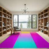 Vivid Rainbow Halftone Gradient Area Rug