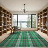Geometric Modern Emerald Green Plaid Checkered Area Rug