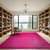 Hot Pink Leopard Print Boho Area Rug