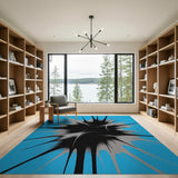 Dynamic Black Splash Blue Area Rug