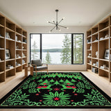 Starlit Forest Reindeer Silhouette Area Rug