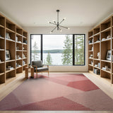Blush Pink Geometric Patchwork Area Rug