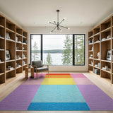 Geometric Modern Vibrant Multi-Color Geometric Block Area Rug