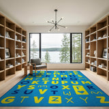 Kids Cartoon Vibrant ABC Alphabet Kids Learning Rug