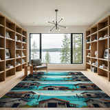 Weathered Coastal Shacks Area Rug