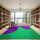 Purple Green Wavy Abstract Area Rug