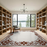 Ornate Traditional Persian Area Rug with Floral Border