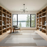 ODIKA Modern Geometric Washable Rug - Neutral Beige Low Pile Area Rug