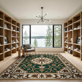 Emerald Persian Medallion Area Rug