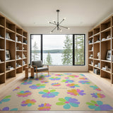 Multi-color and Patterns Whimsical Multi-Color Floral Area Rug