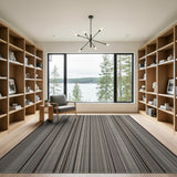 Geometric Modern Grey Modern Grey Vertical Striped Area Rug