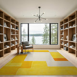 Yellow Geometric Abstract Area Rug