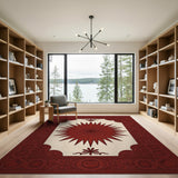 Ornate Red Starburst Persian Rug
