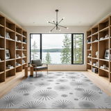 Grey Starburst Geometric Area Rug
