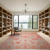 Blush Pink Persian Floral Area Rug