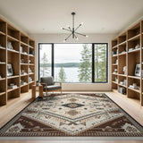 Brown Tan Southwestern Geometric Area Rug