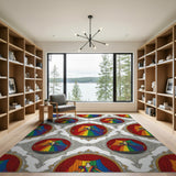 Rainbow Stage Medallion Washable Area Rug