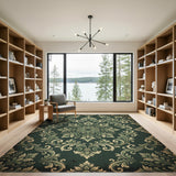 Ornate Emerald Green Mandala Area Rug