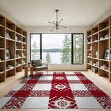 Red Heritage Tribal Grid Area Rug