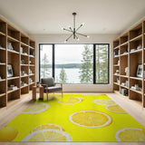 Sunny Yellow Sunny Lemon Slices Yellow Area Rug