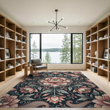 Pink Peony Paisley Persian Area Rug
