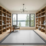 Grey Geometric Frame Area Rug