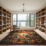Howling Coyotes Desert Sunset Rug