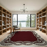 Nautical Rope Border Red Area Rug