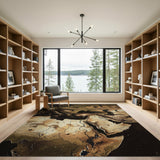 Vintage Topographic Eurasia Map Area Rug