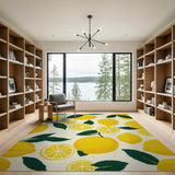 Zesty Lemon Fruit Pattern Area Rug