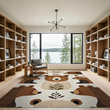 Adorable Bear Leaf Kids Area Rug