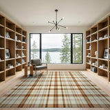 Brown and Tan Classic Brown Tan Plaid Area Rug