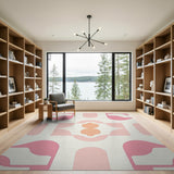 Pink Blush Pink Abstract Geometric Area Rug