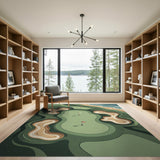 Coastal Golf Green Area Rug