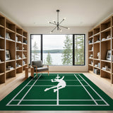 Dynamic Badminton Smash Green Area Rug