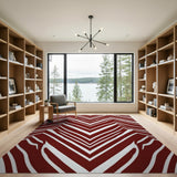 Bold Red Chevron Zigzag Area Rug