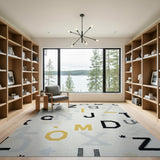 Modern Geometric Alphabet Area Rug