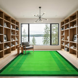 Vibrant Green Framed Geometric Area Rug