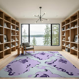 Purple Swirling Abstract Area Rug